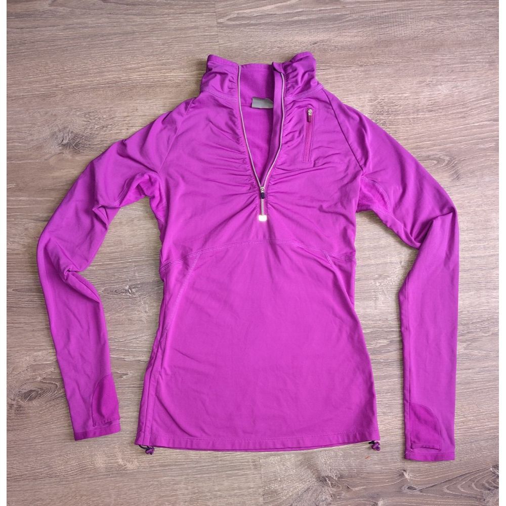 Athleta Women's Purple Performance‎ Quarter-Zip Top Size XXS Lightweight